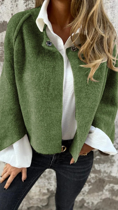 Batwing cropped knit cardigan styled