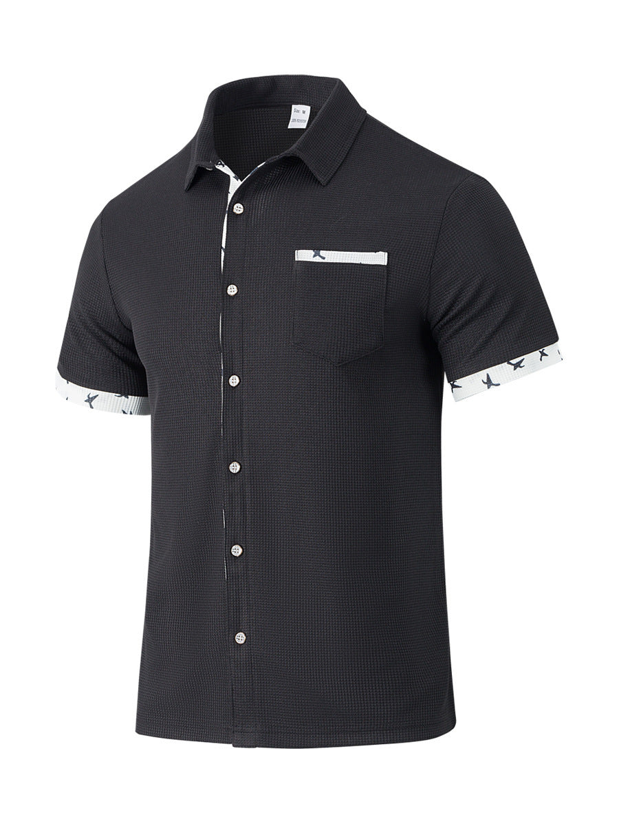 Men's loose casual tee close-up detail