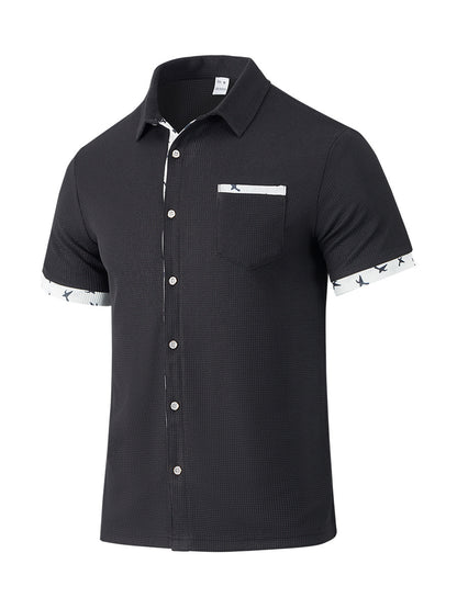 Men's loose casual tee close-up detail