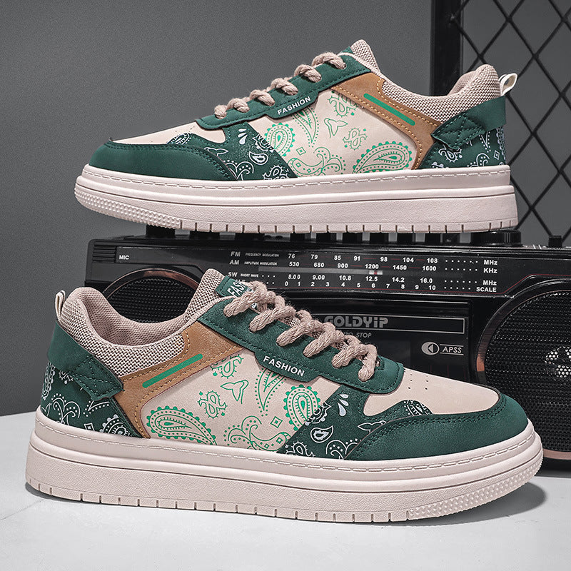 Men's paisley canvas sneakers sole view