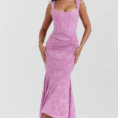 Backless Ruched Bodycon Dress