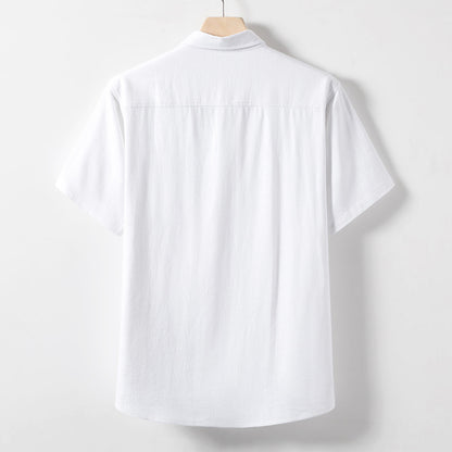 Premium Casablanca linen polo back view