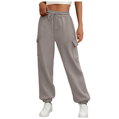 Fleece cargo jogger pants color options
