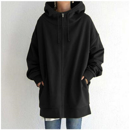 Oversized hooded zip style zip detail
