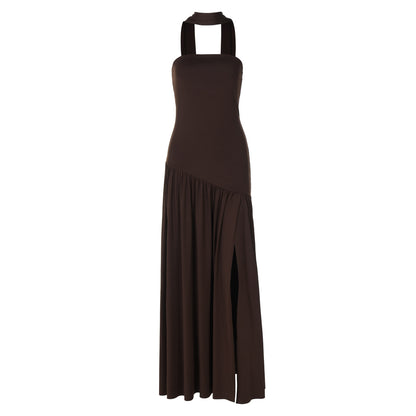 Elegant backless split dress alternate color