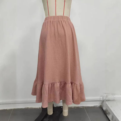 Layered pleated midi skirt color options