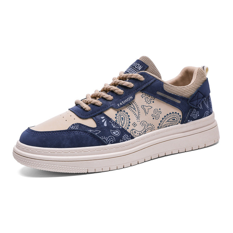 Men's paisley canvas sneakers casual fashion shoes