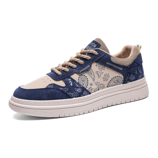 Men's paisley canvas sneakers casual fashion shoes