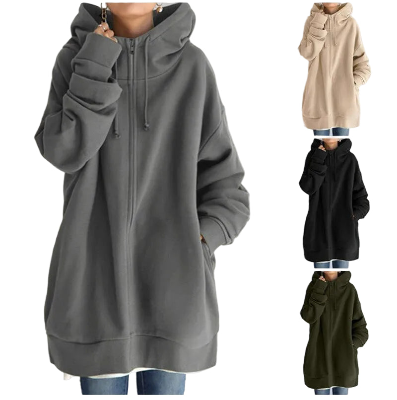 Oversized hooded zip style main view