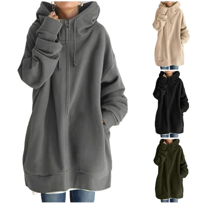 Oversized hooded zip style main view