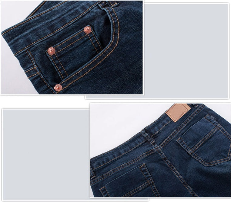 Men's slim washed jeans side view
