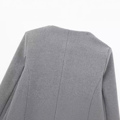 Women's Savile crop blazer lapel detail