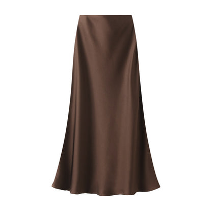 Women's silk skirt close-up detail