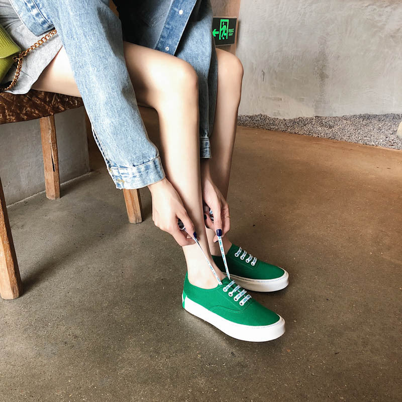 Letter canvas sneakers lifestyle