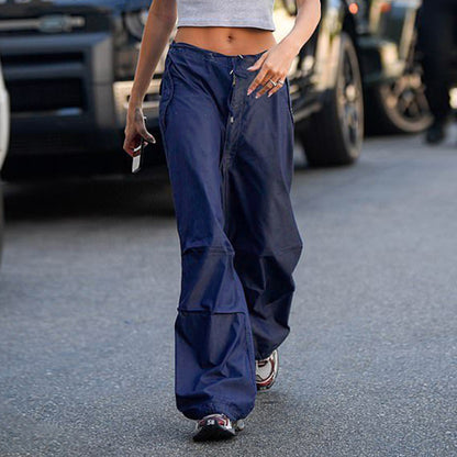 Vintage cargo wide jeans back view