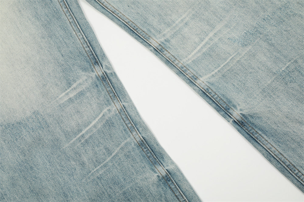 Men's vintage washed straight jeans lifestyle
