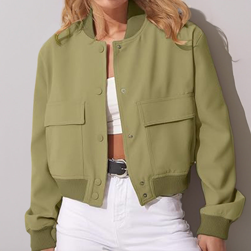 Stand collar pocket jacket color options