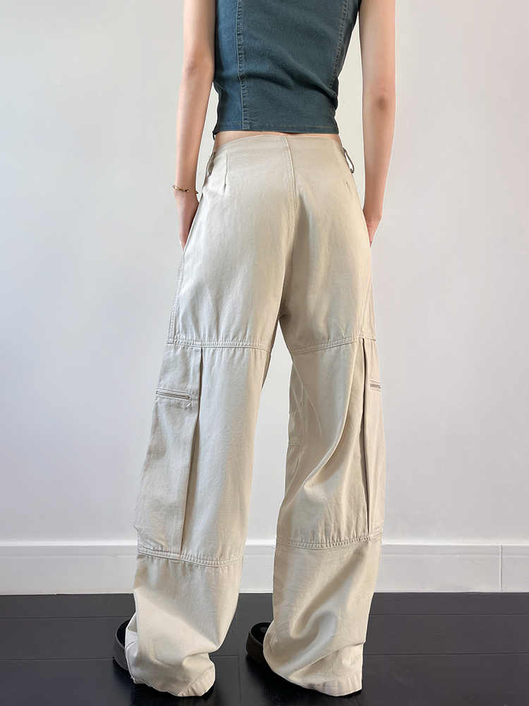Wide leg pocket overalls strap detail