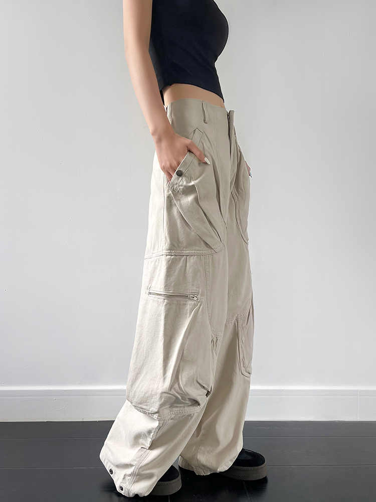 Wide leg pocket overalls back view