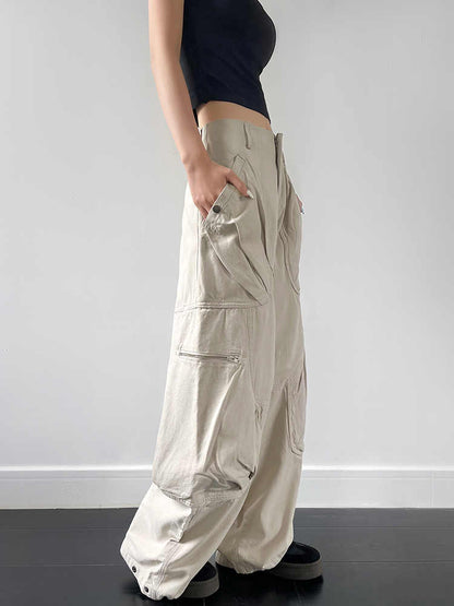 Wide leg pocket overalls back view