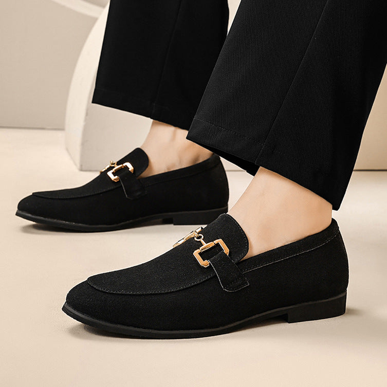 Luxury suede loafer back view