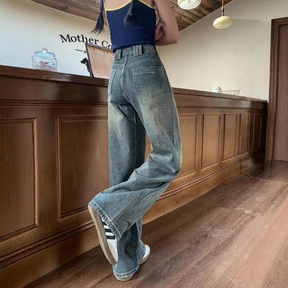 Retro straight mop pants lifestyle