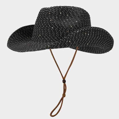 Sequin Panama Straw Hat