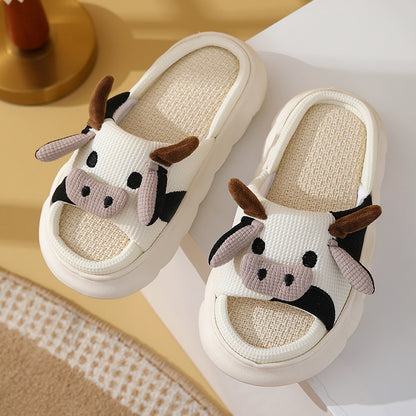 Cartoon animal home slippers side view