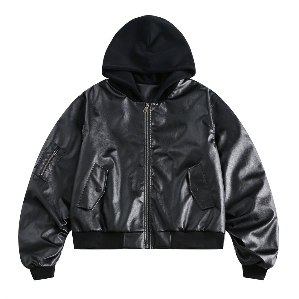 Hooded PU Workwear Jacket