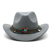 Unisex curled felt cowboy hat main view