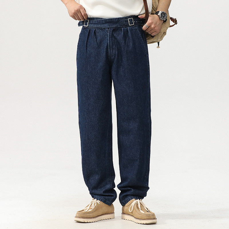 Women's high waist straight jeans back view