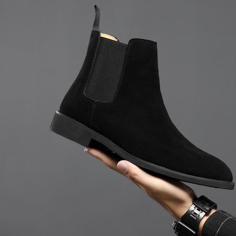 Men's nubuck pointed-toe ankle boots back view