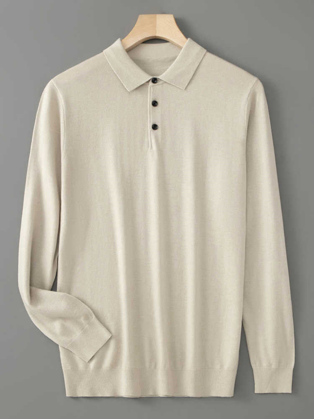 100% premium wool polo back view