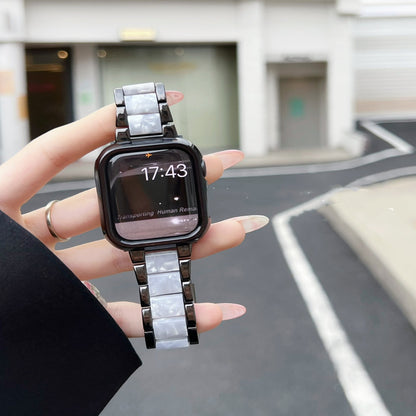 Textured metal resin watch side view