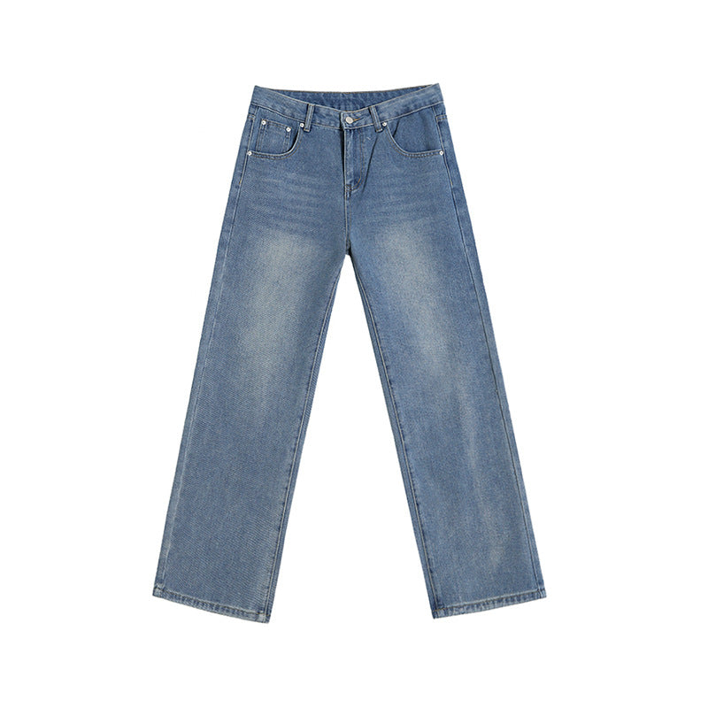 Men's retro washed jeans casual everyday denim