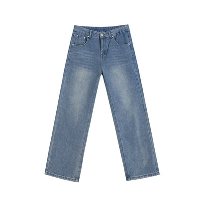 Men's retro washed jeans casual everyday denim