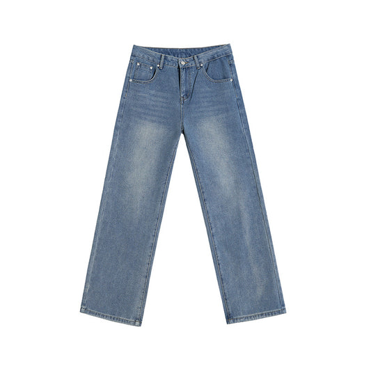 Men's retro washed jeans casual everyday denim