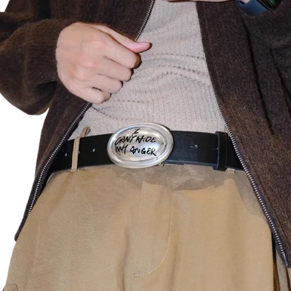 Graffiti distressed belt main view