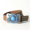Antique silver turquoise belt main view