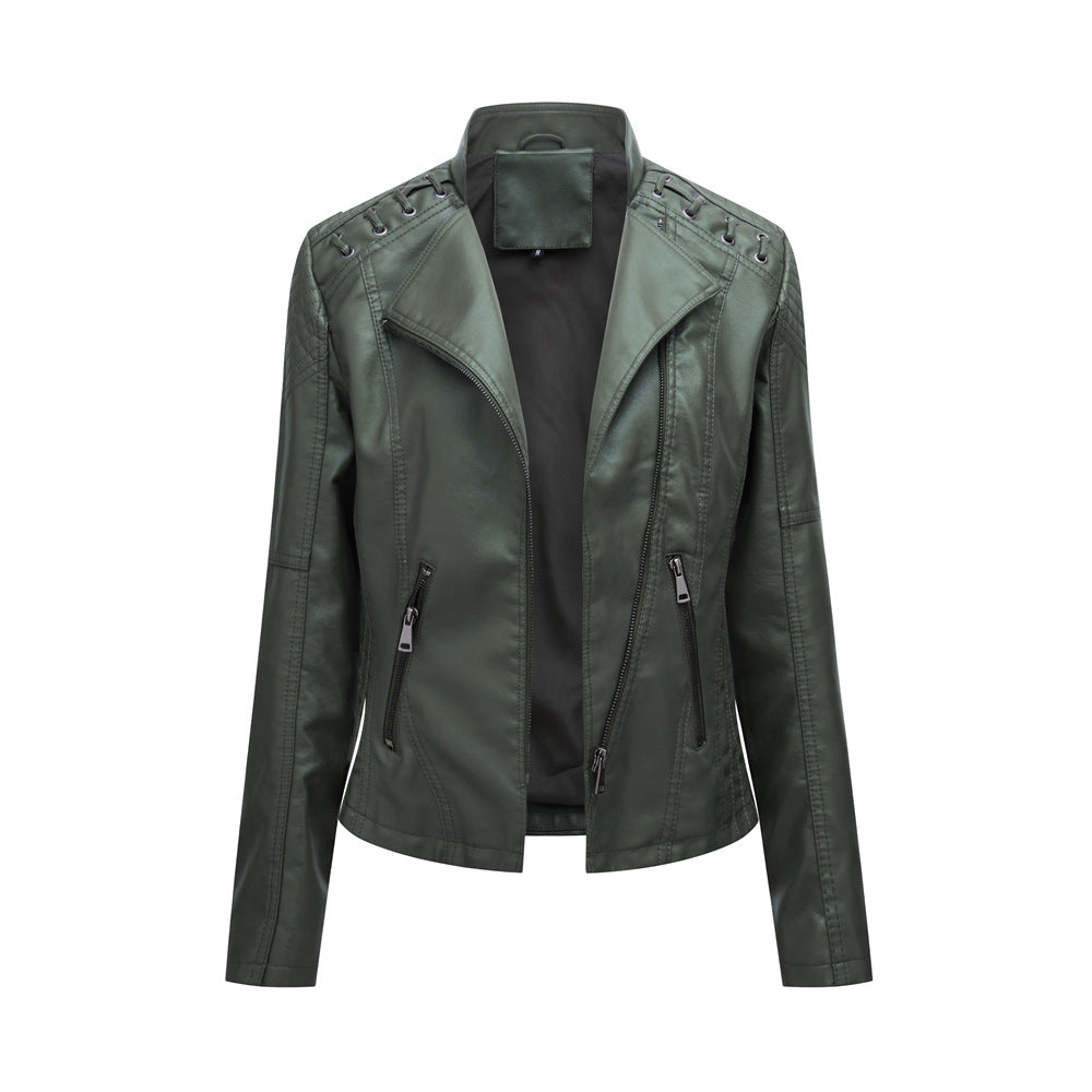 Women’s Short Slim Fit Leather Jacket