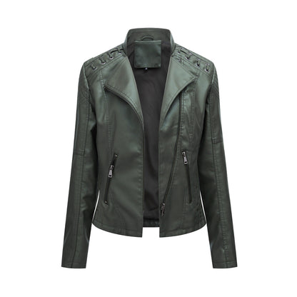 Women’s Short Slim Fit Leather Jacket