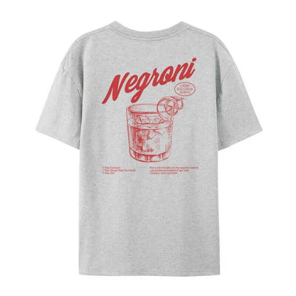 Retro cocktail graphic tee print detail