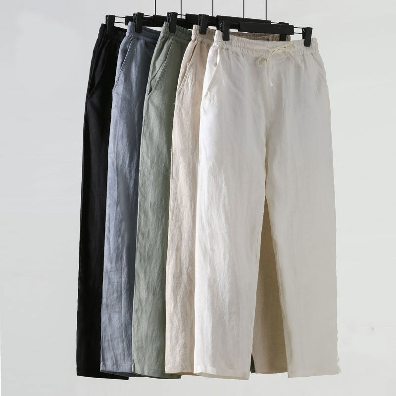 Zanzibar relaxed linen trousers side view