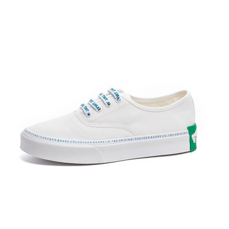 Letter canvas sneakers pair view