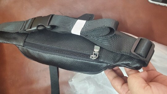 Cowhide leather waist bag lifestyle