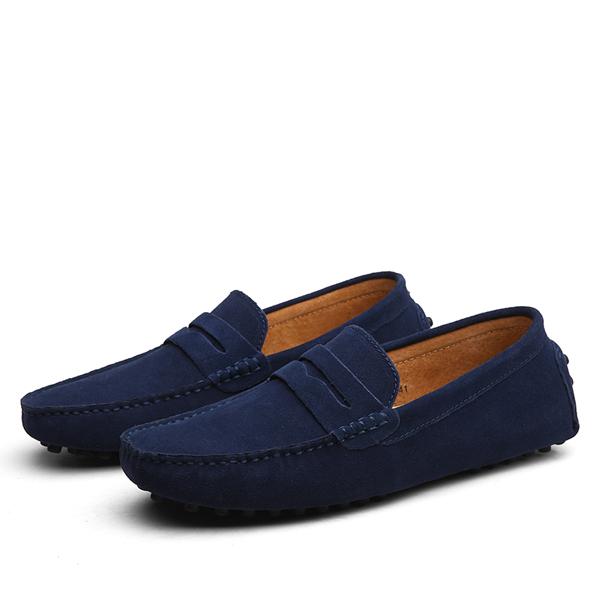 Men's premium suede driver loafers in black