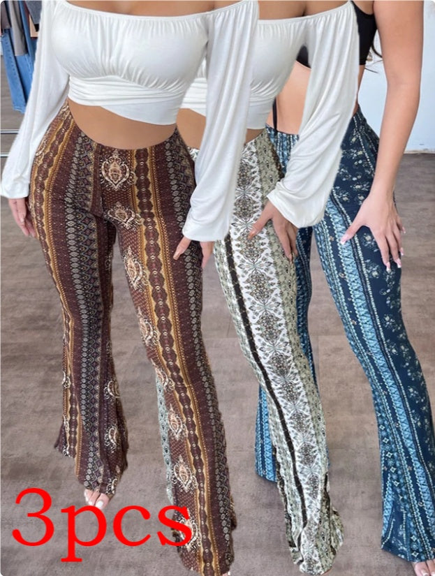 TAEVI New Printed Slim Fit Pants