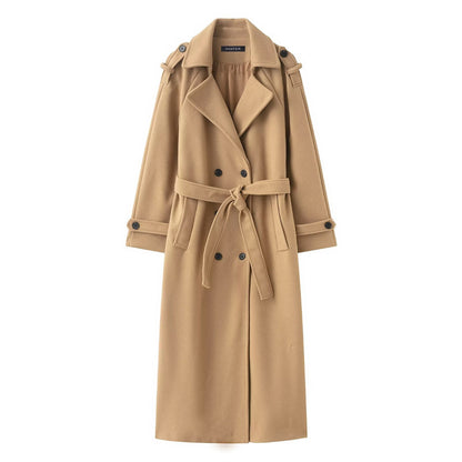 Women's premium heritage trench coat full length model