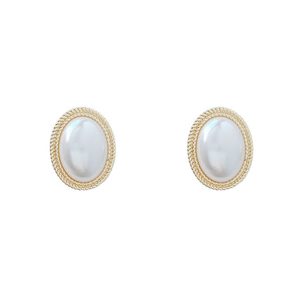 Radiance oval pearl stud earrings classic old money jewellery