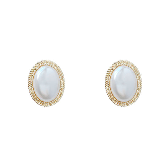 Radiance oval pearl stud earrings classic old money jewellery